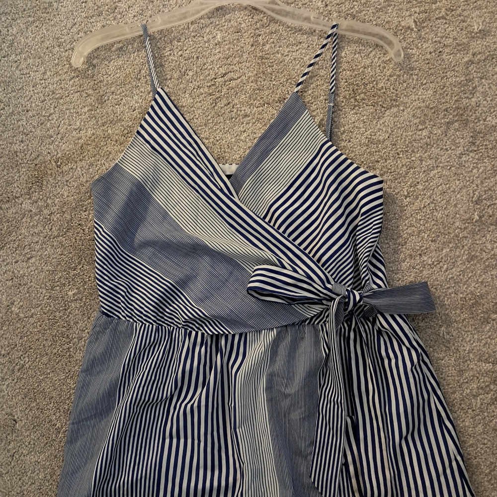 Banana Republic XS Navy and White Striped Blouse